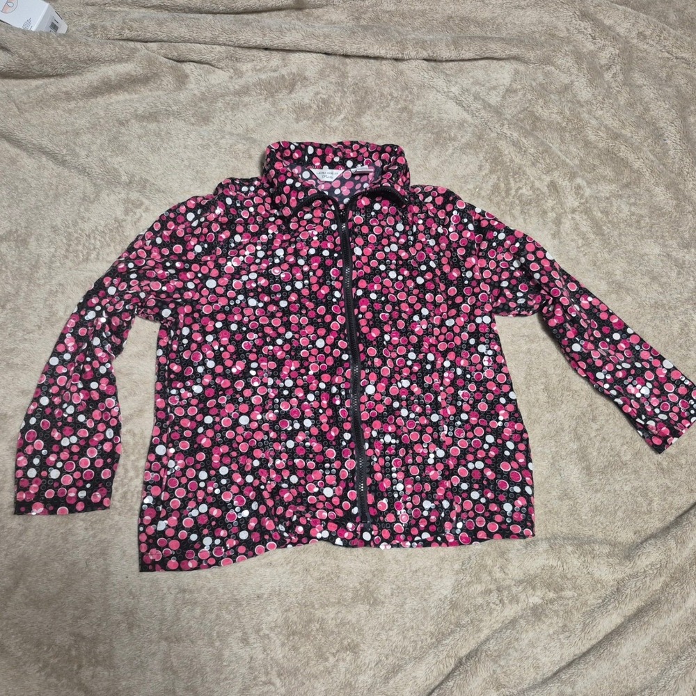 Laura Ashley Petite Pink Polka Dot Sequin Zip Front Top Jacket PL RN61624